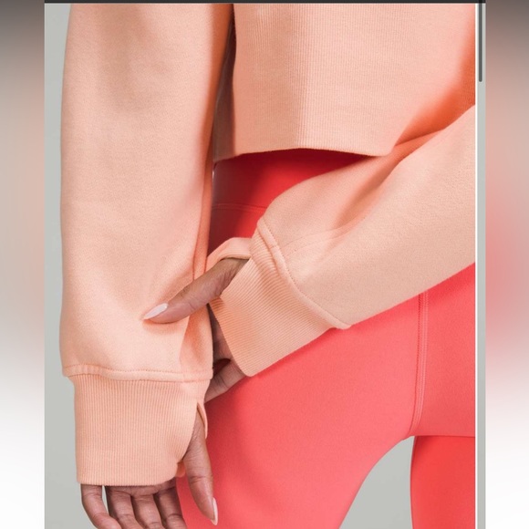 ❤️LULULEMON SCUBA OVERSIZED FUNNEL NECK HALF ZIP HOODIE-PEACH SATIN-M/L & XL/XXL - Picture 7 of 13